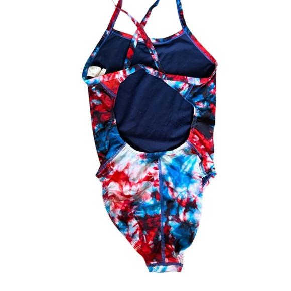 Nike Hydrastrong Tie-Dye Swimsuit - Red and Blue NWT - Picture 2 of 12